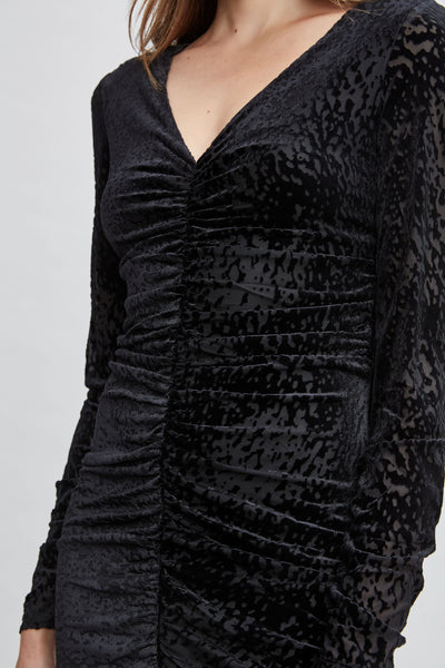 Burnout Velvet Ruched Dress Image 4