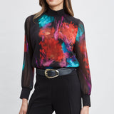 Mock Neck Studio Floral Shirt