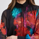 Mock Neck Studio Floral Shirt