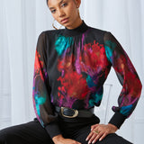 Mock Neck Studio Floral Shirt