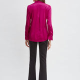 Silk Satin Contour Neck Shirt