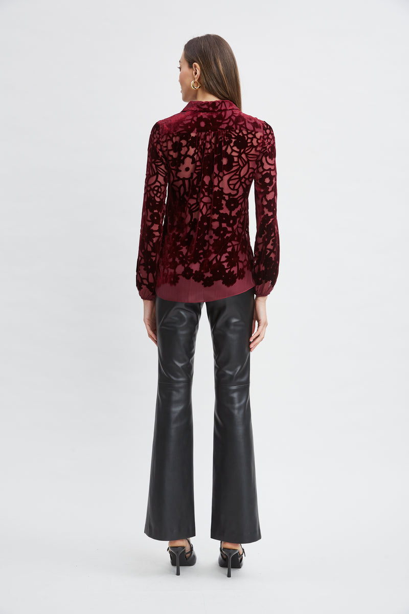 Stencil Burnout Velvet Shirt