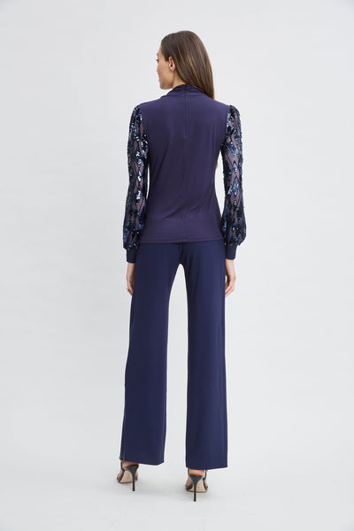 Sequin Sleeve Twist Neck Knit Image 7