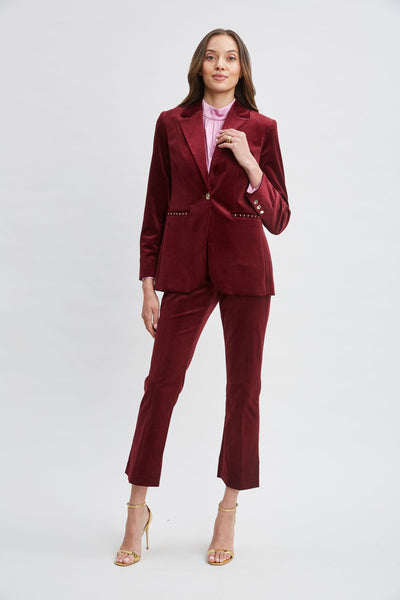Single Button Velvet Blazer Image 5
