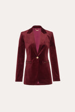 Single Button Velvet Blazer