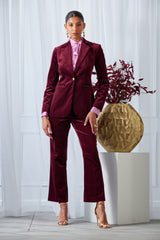 Single Button Velvet Blazer