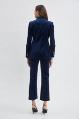 Single Button Velvet Blazer