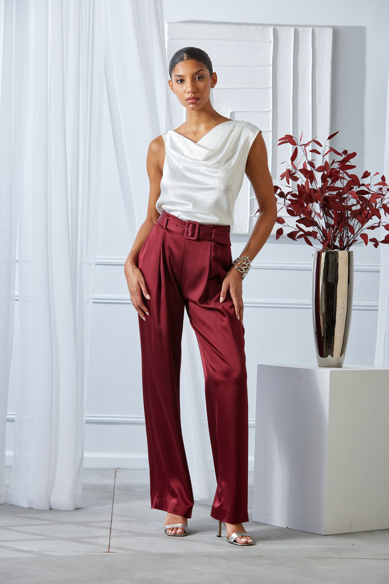 Satin Belted Pant