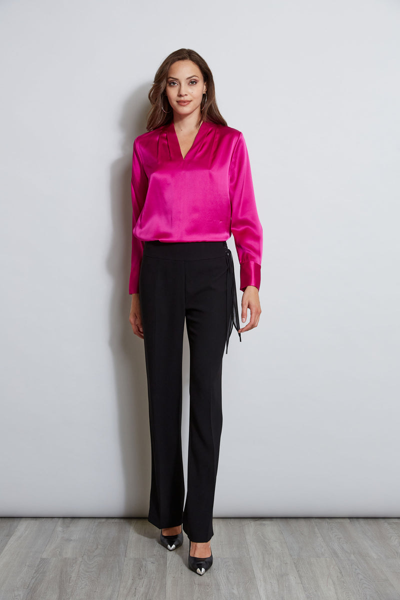 Silk Satin Contour Neck Shirt – Elie Tahari