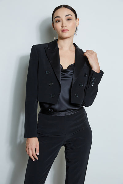 Cropped Tuxedo Jacket Image 1