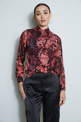 Silk Burnout Twist Blouse