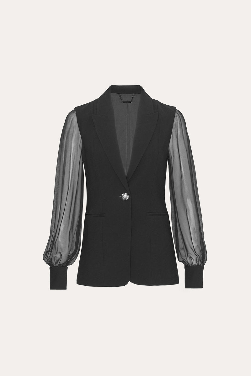 Chiffon Sleeve Blazer