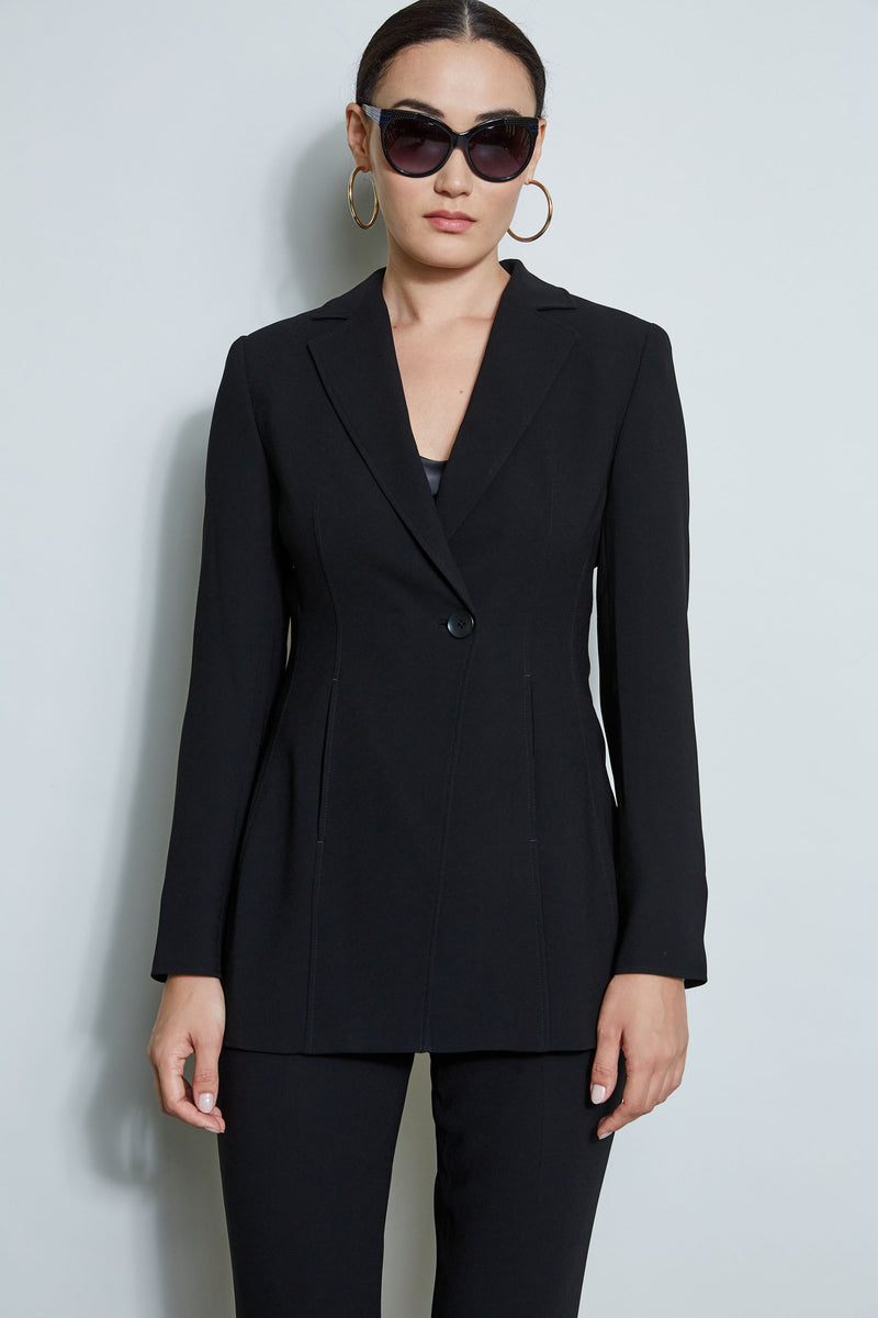 Asymmetric Single Button Blazer