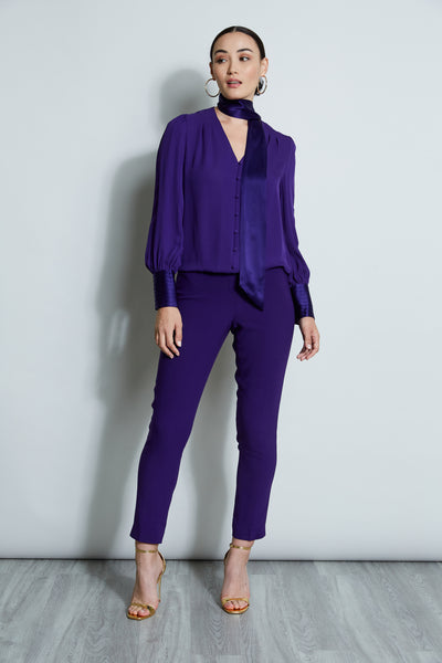 Blouson Satin Tie Shirt Image 4