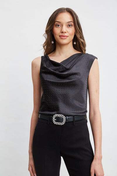 Satin Crystal Cowl Top Image 1