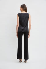 Satin Crystal Cowl Top
