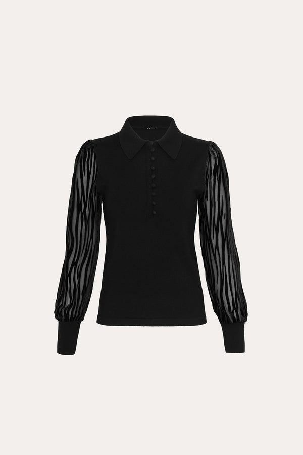 Burnout Polo Sweater