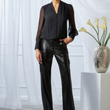 Silk Blouson Button Shirt