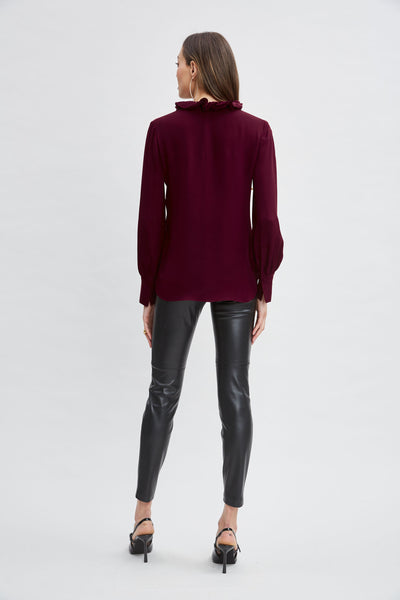 Silk Ruffle Neck Shirt Image 4