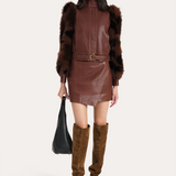 Adri Lamb Leather Skirt