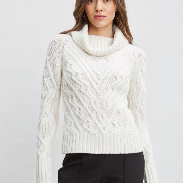 ニット・セーター HUECLOSET Turtle Neck Arm Warmer Knit SE269 ER54X514_SNOW_E9061204_BLACK_2
