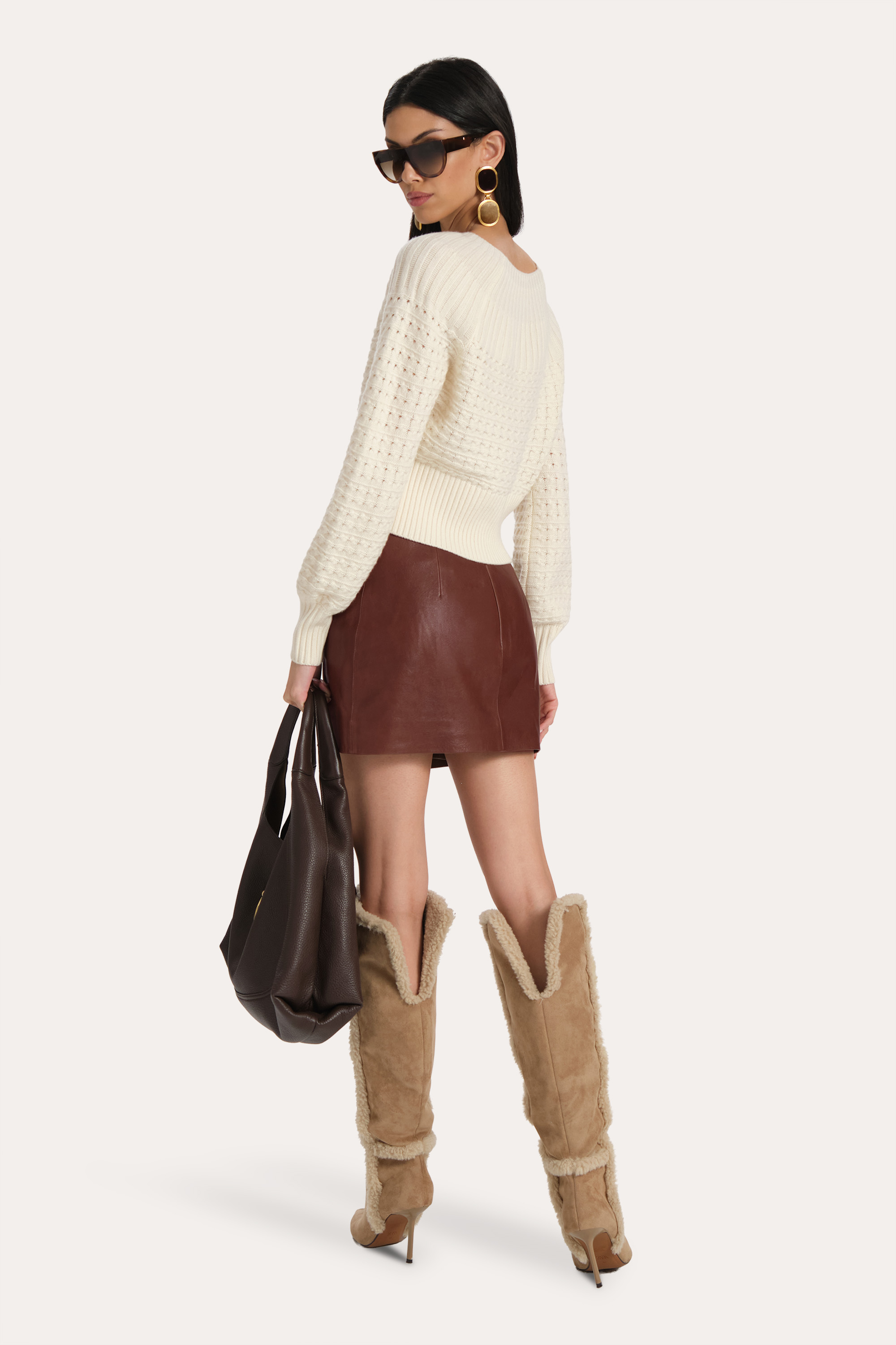 Adri Lamb Leather Skirt