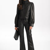 BELLE LAMB LEATHER JACKET - BLACK