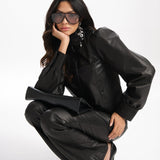 BELLE LAMB LEATHER JACKET - BLACK