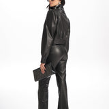 BELLE LAMB LEATHER JACKET - BLACK
