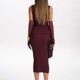 FRANKIE RIB SWEATER SKIRT in JESTER RED