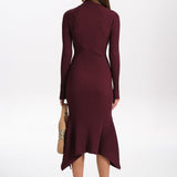 FIONA RIB SWEATER DRESS in JESTER RED