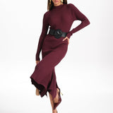 FIONA RIB SWEATER DRESS in JESTER RED