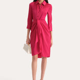 Satin Tie Shirt Dress