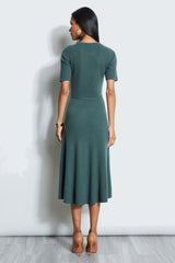 Short Sleeve Cashmere Midi Dress