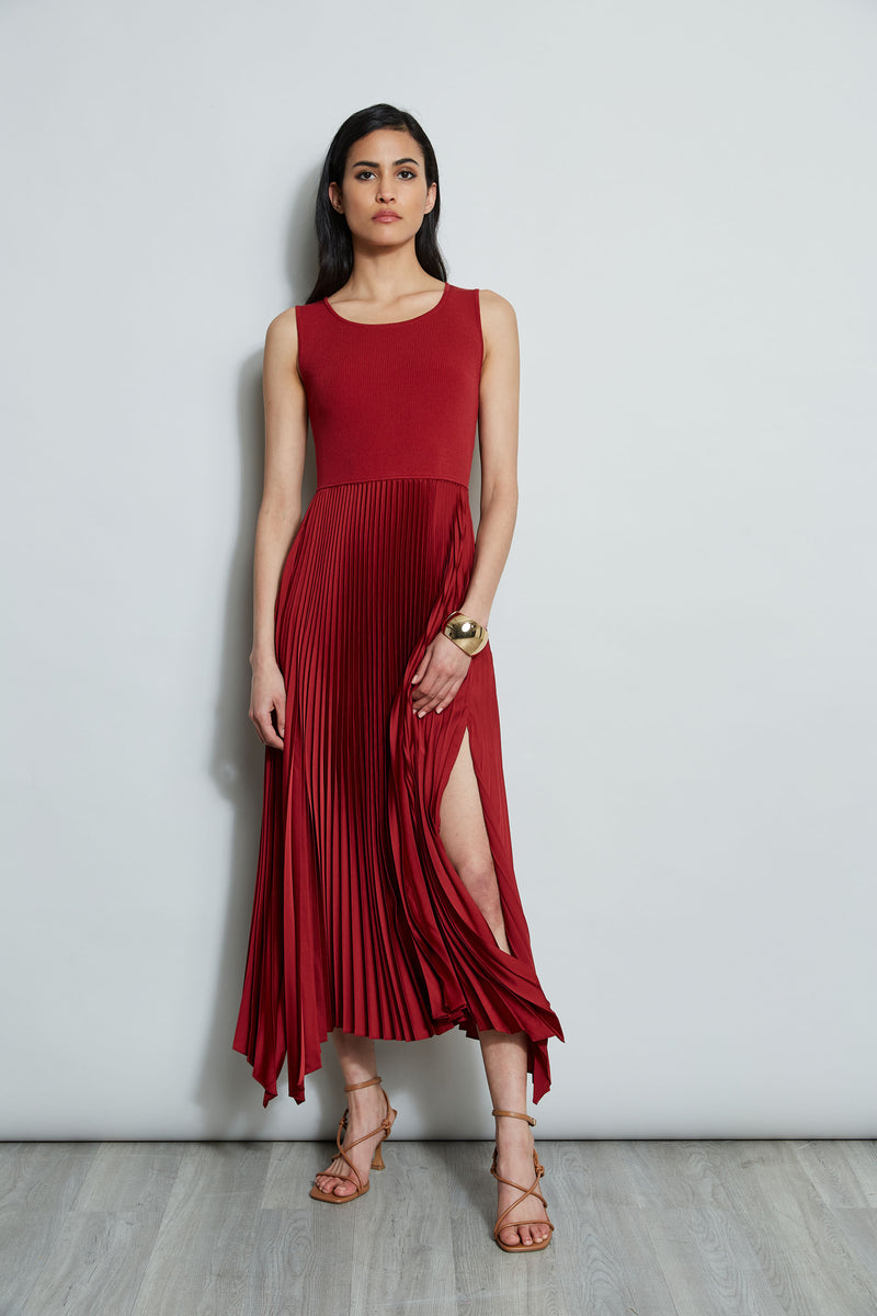 Pleated Midi Dress