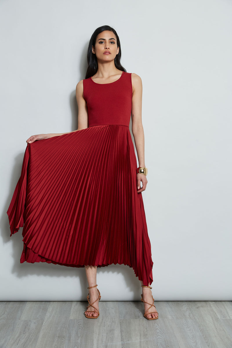 Pleated Midi Dress