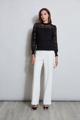 Crochet Lace Long Sleeve Sweater