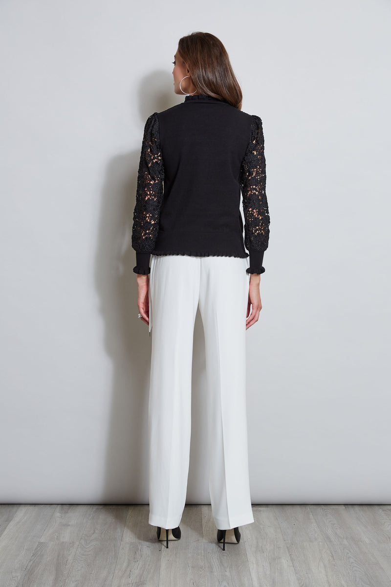Crochet Lace Long Sleeve Sweater