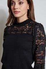 Crochet Lace Long Sleeve Sweater