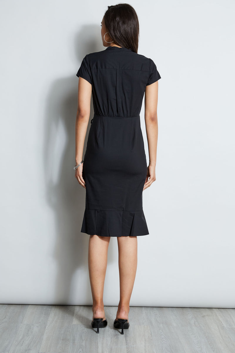 Ruched Cotton Shirt Dress