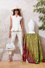 Jacquard Stretch Crop Pant