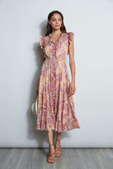 Silk Printed Midi Dress