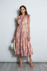 Silk Printed Midi Dress