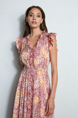 Silk Printed Midi Dress