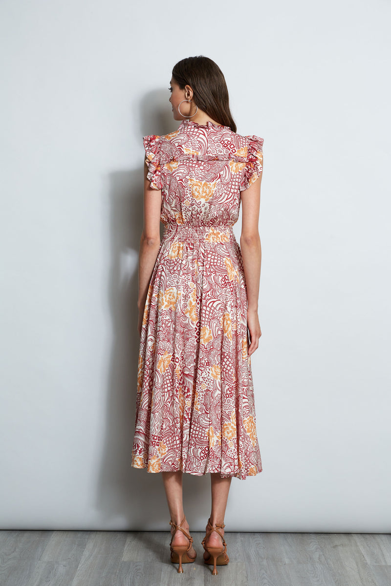 Silk Printed Midi Dress