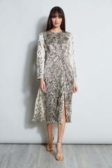 Burnout Silk Python Dress