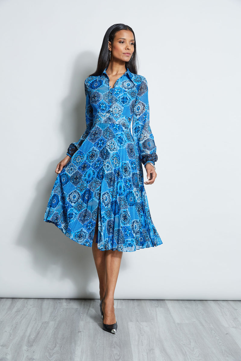 Printed Long Sleeve Dress