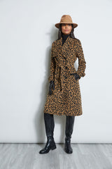 Leopard Double Breasted Trench Coat