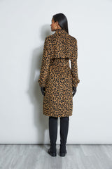 Leopard Double Breasted Trench Coat