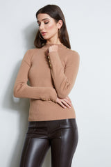 Four Button Mock Neck Sweater